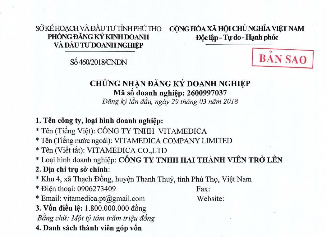 CÔNG TY TNHH VITAMEDICA